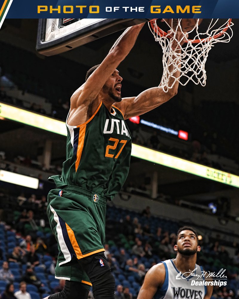 Rudy Gobert finished with 16pts/17reb/3blks!! 😱 #LHMphotoofthegame  #UTAatMIN #takenote https://t.co/U05hKZRRLm