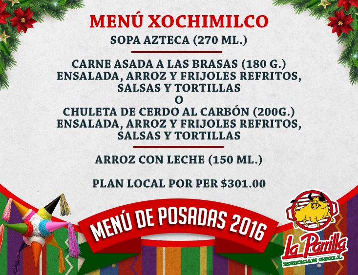 En estas posadas disfruta de nuestros deliciosos menus #LaParrillaPlaya