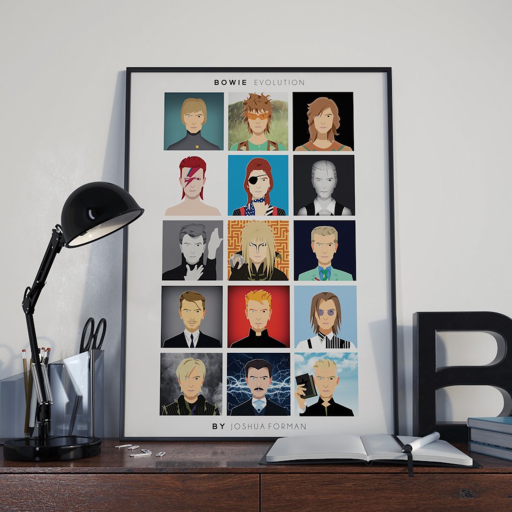 The epitome of reinvention David Bowie in the @EtsyUK shop! 
etsy.me/2h1xQCI
#DavidBowie #Bowie #bowieart #Christmas #posterart