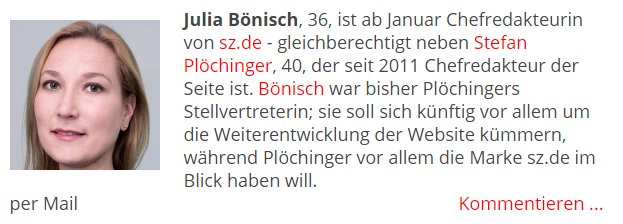 turi2's tweet photo. Julia Bönisch steigt zur Chefredakteurin von sz.de auf - neben Stefan Plöchinger: https://t.co/75JcrAwyf6 https://t.co/vovodY002u
