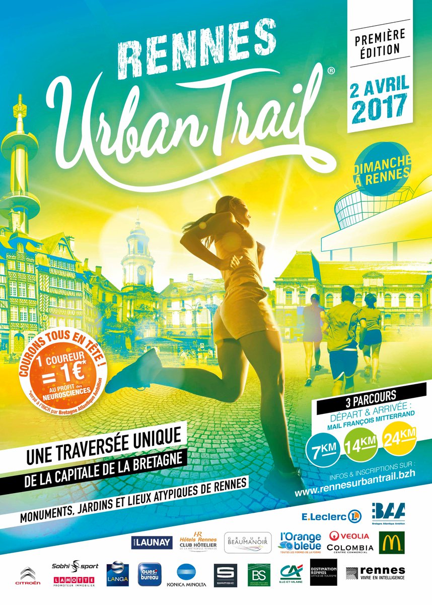 UrbanRennes's tweet photo. 3 Distances : 7km,14km, 24 km! Inscriptions limitées à 3000 participants. Ne tardez pas à vous inscrire! https://t.co/h1Mx2EIhfX https://t.co/Ijj6FUF9pl