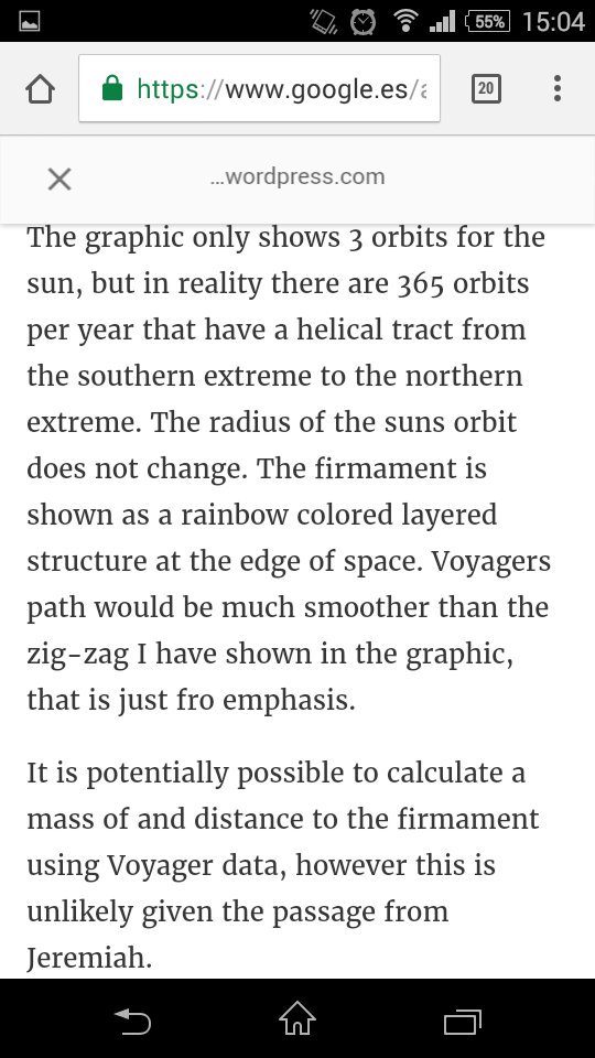 El gráfico sólo muestra 3 órbitas para el sol, pero en realidad hay 365 órbitas por año que tienen un paso helicoidal desde el extremo sur hasta el extremo norte. El radio de la órbita del sol no cambia. El firmamento se presenta como una estructura coloreada como un arcoiris al borde del espacio. El camino del viajero podría ser mucho más suave que el zigzag que he mostrado, es sólo por enfatizar.