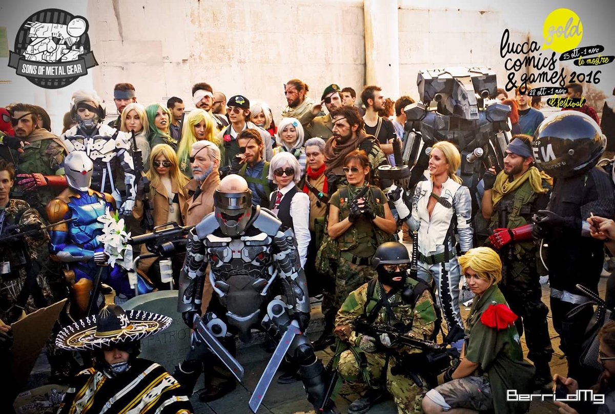 SambuzCosplay's tweet photo. Lucca Comics 2016 great gathering"Sons Of Metal Gear"@Kojima_Hideo @SOMG_cosplay @Konami #mgs #cosplay @CosplayInfin https://t.co/OHCwv0F29J
