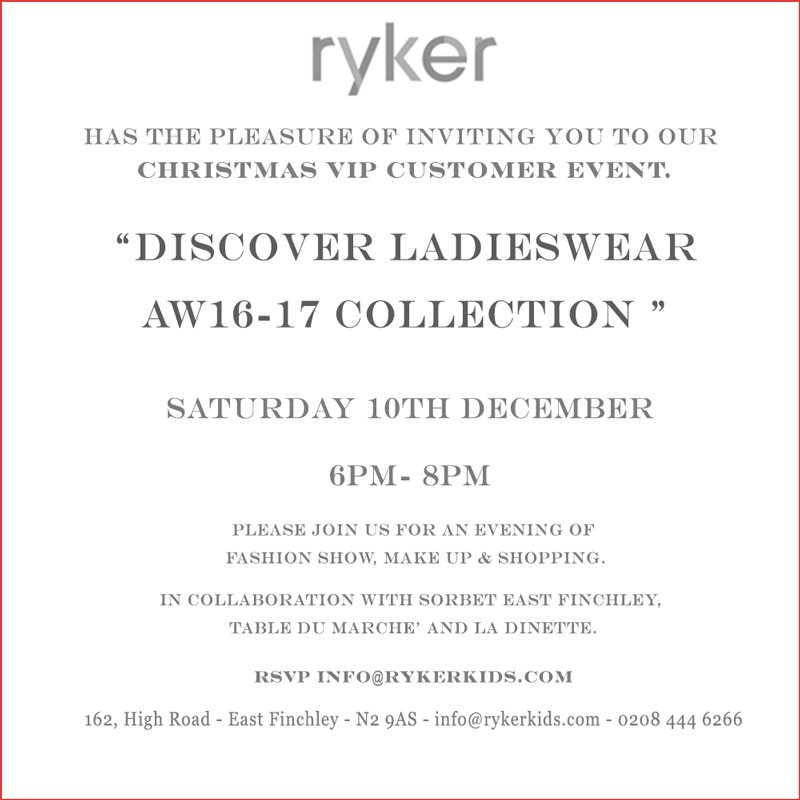 RykerKids's tweet photo. Christmas ladieswear launch event 10th Saturday 2016 @RykerKids. 
20% off all ladieswear. https://t.co/ZEIYrIqumb #muswellhill #rockryker https://t.co/Yq7EwWUIJC