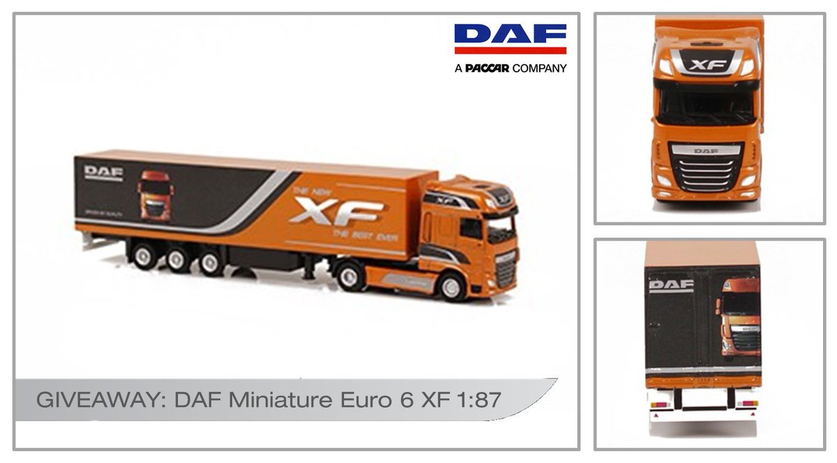 DAFTrucksUK's tweet photo. In our 1st #Christmas #Giveaway we've got a #DAF XF 1:87 model up for grabs! 

For a chance to #win all you have to do is #retweet &amp; #follow https://t.co/he7m0GFO3j