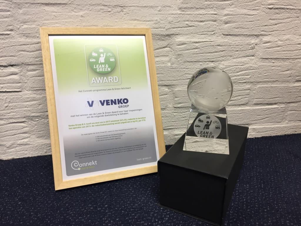 Venko is Lean &amp; Green! Op 30 november 2016 ontving Venko Groep de Lean &amp; Green Personal Mobility Award. venko.nl/nieuws/venko-i…