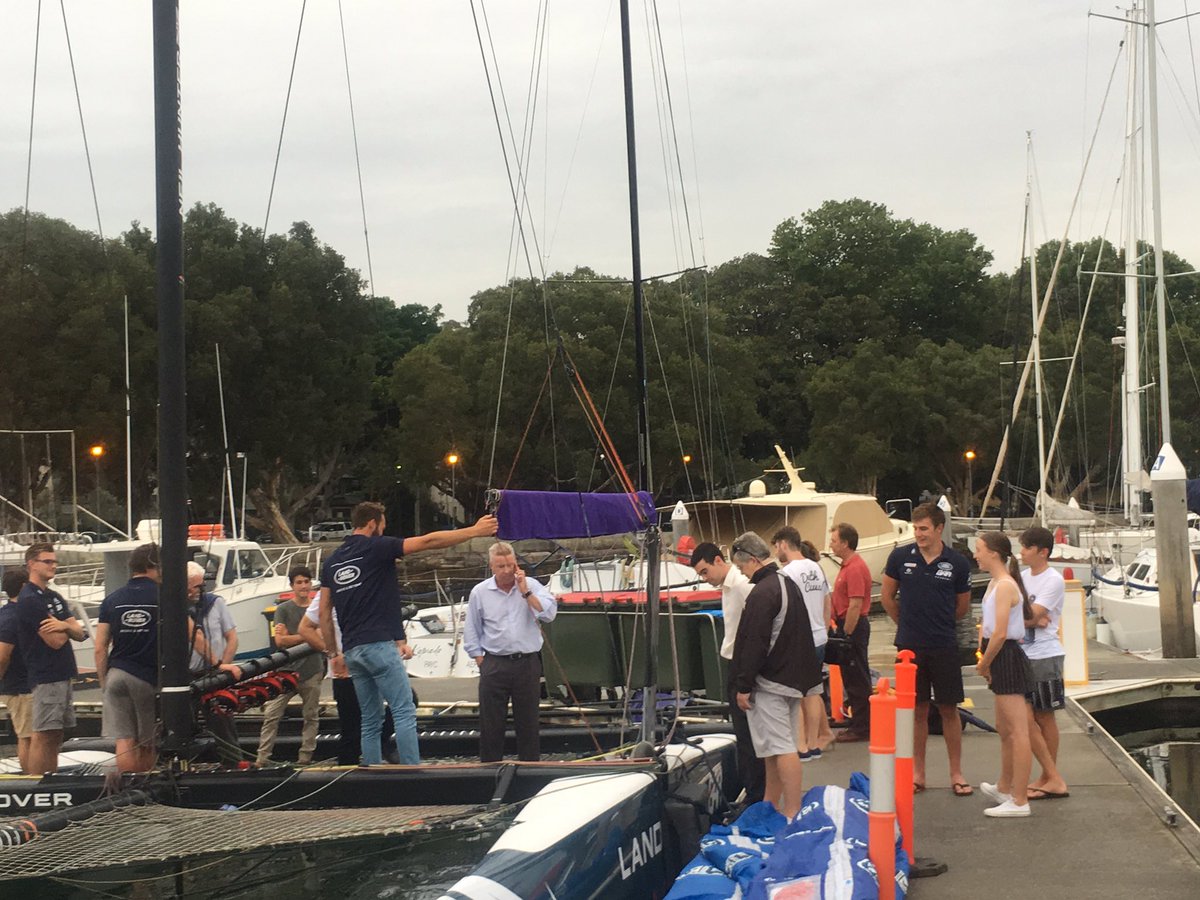Evening boat tours from the land Rover BAR academy tonight in Sydney. #ess #cyca