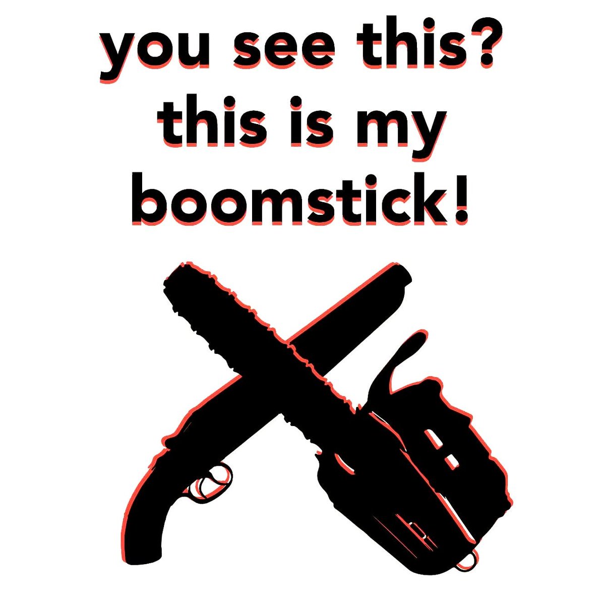 Noozulf's tweet photo. Boomstick!
#evildead #brucecampbell #graphicdesign #posterdesign #horror https://t.co/TaddUkR6gL