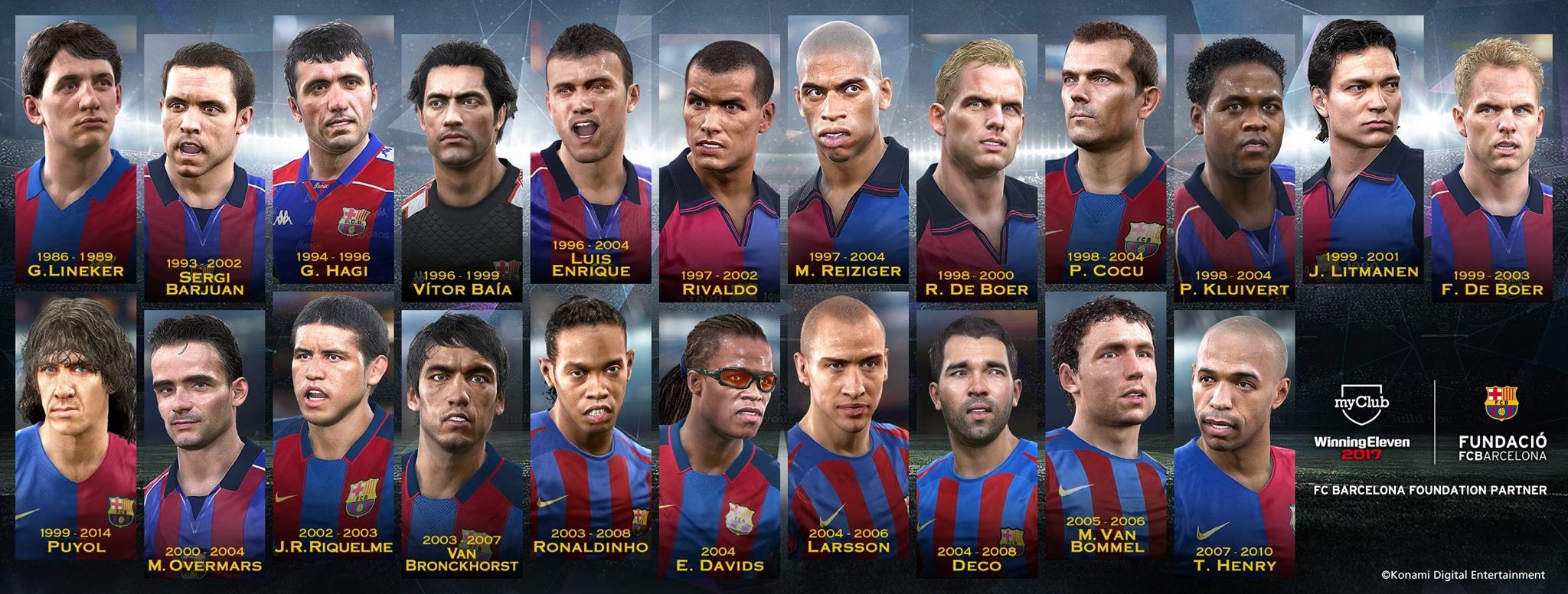 Efootball 公式 Fc バルセロナ レジェンド選手1名プレゼント 12月4日のエル クラシコの試合の結果 カウントアップキャンペーン の報酬として Fcバルセロナレジェンド 1名をもれなく獲得可能なスペシャルエージェントの配布が決定 T