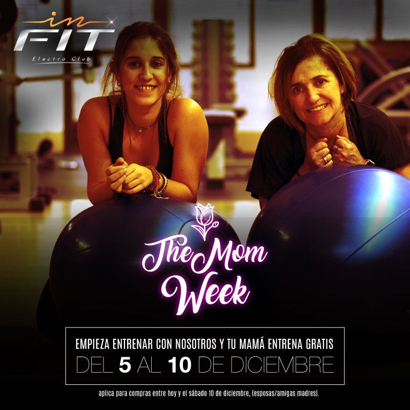 INFITelectro's tweet photo. #TheMomWeek, esta semana tu mamá entrena GRATIS, únete al Club In Fit, adquiere uno de nuestros Planes, contáctanos: 388.8940🌹💪🏻👸🏻 https://t.co/RnemvXs7DJ