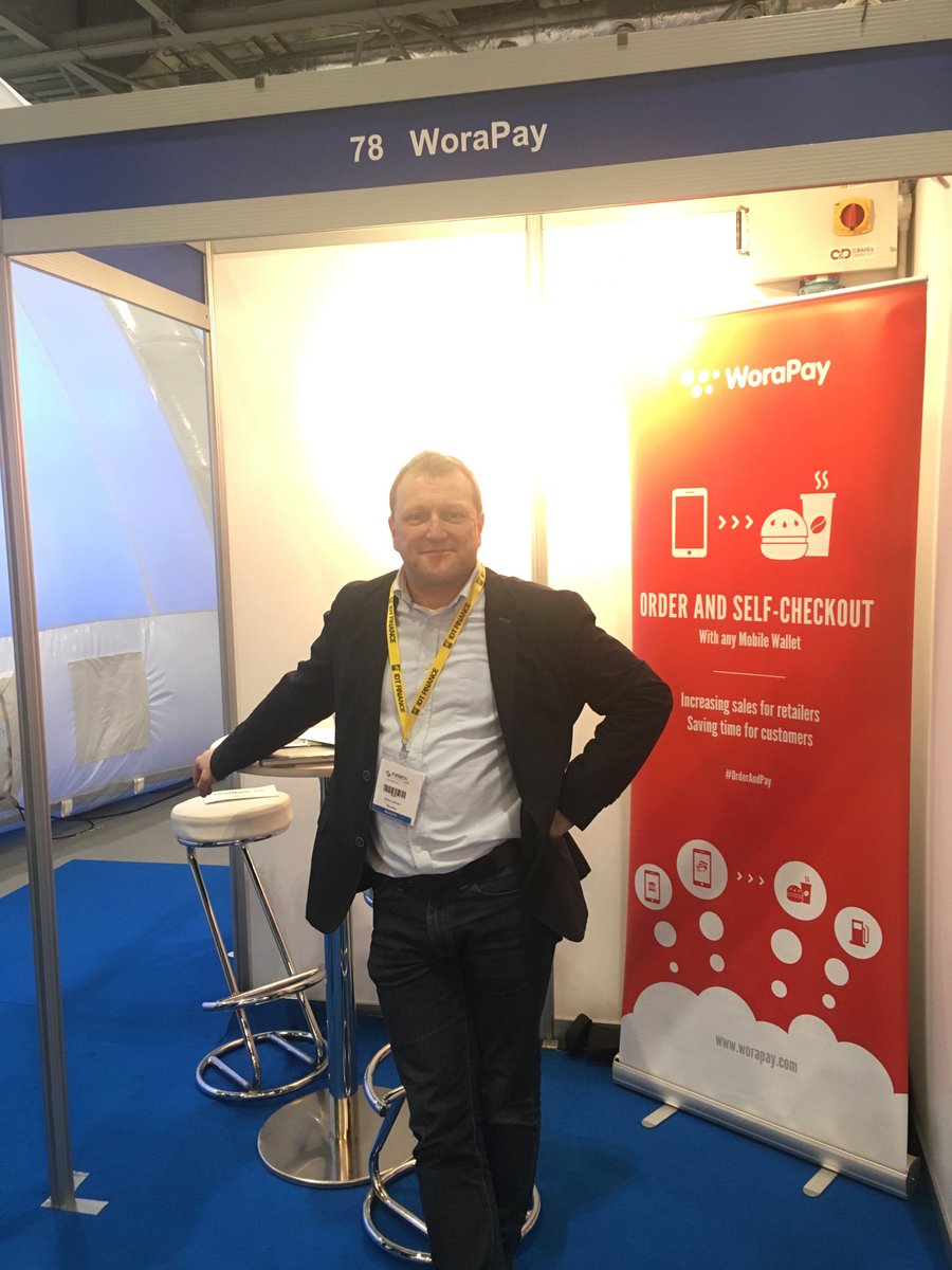 WoraPay's tweet photo. #NoQueueToPay is now, not the future. Visit payments without queues platform @WoraPay #ftclive #stand78 with @rncjackson @fintech_connect https://t.co/wGJoGvcXy2