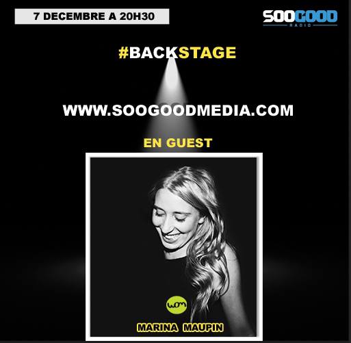 womparis's tweet photo. @MarinaMaupin sera l'invitée de l'émission #Backstage sur @soo_good_media pour parler de WOM et de communication dans le milieu artistique ! https://t.co/AKqrpq4dq5