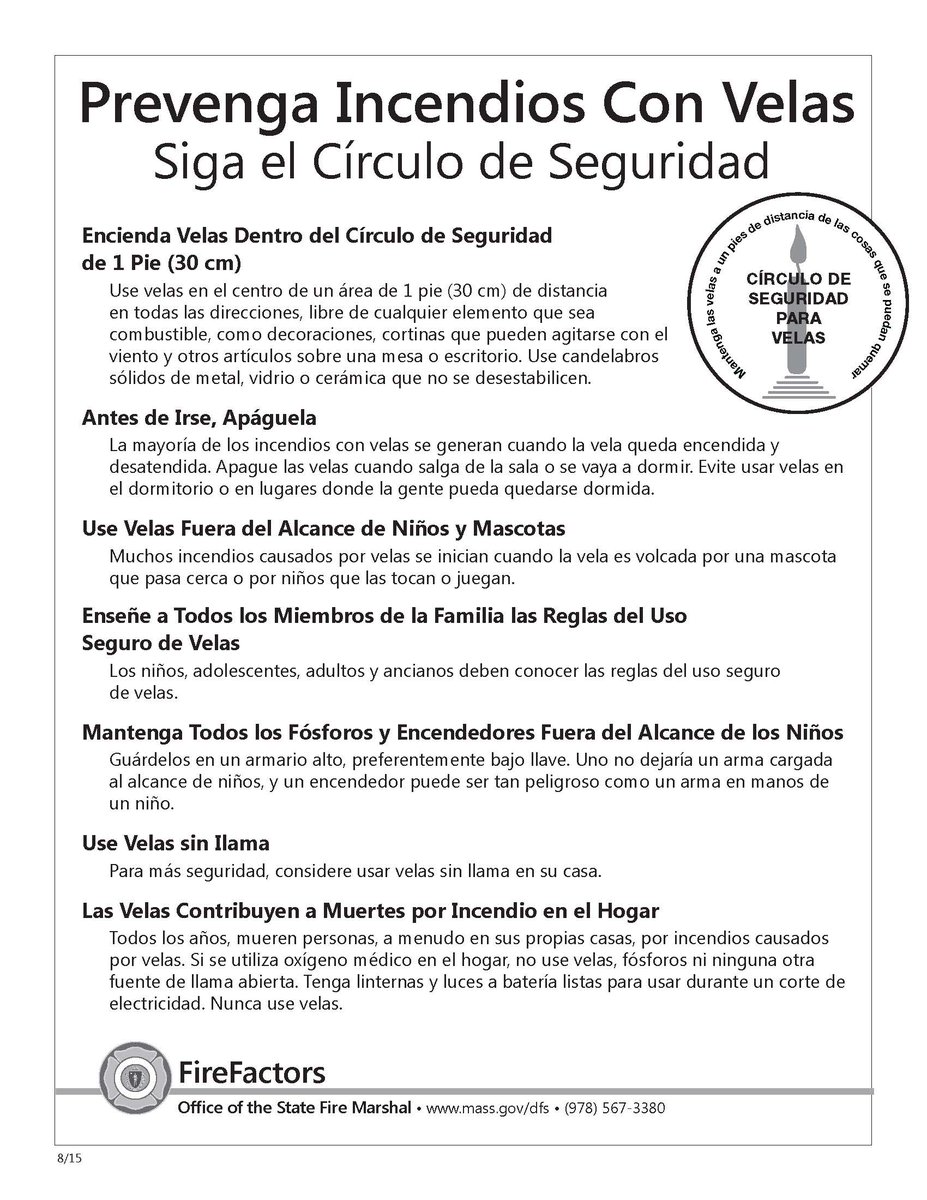 MassDFS's tweet image. Fire educators: The #DFS #Firefactor on #CandleSafety is available in both English and Spanish. ow.ly/sz2E306QfFn
