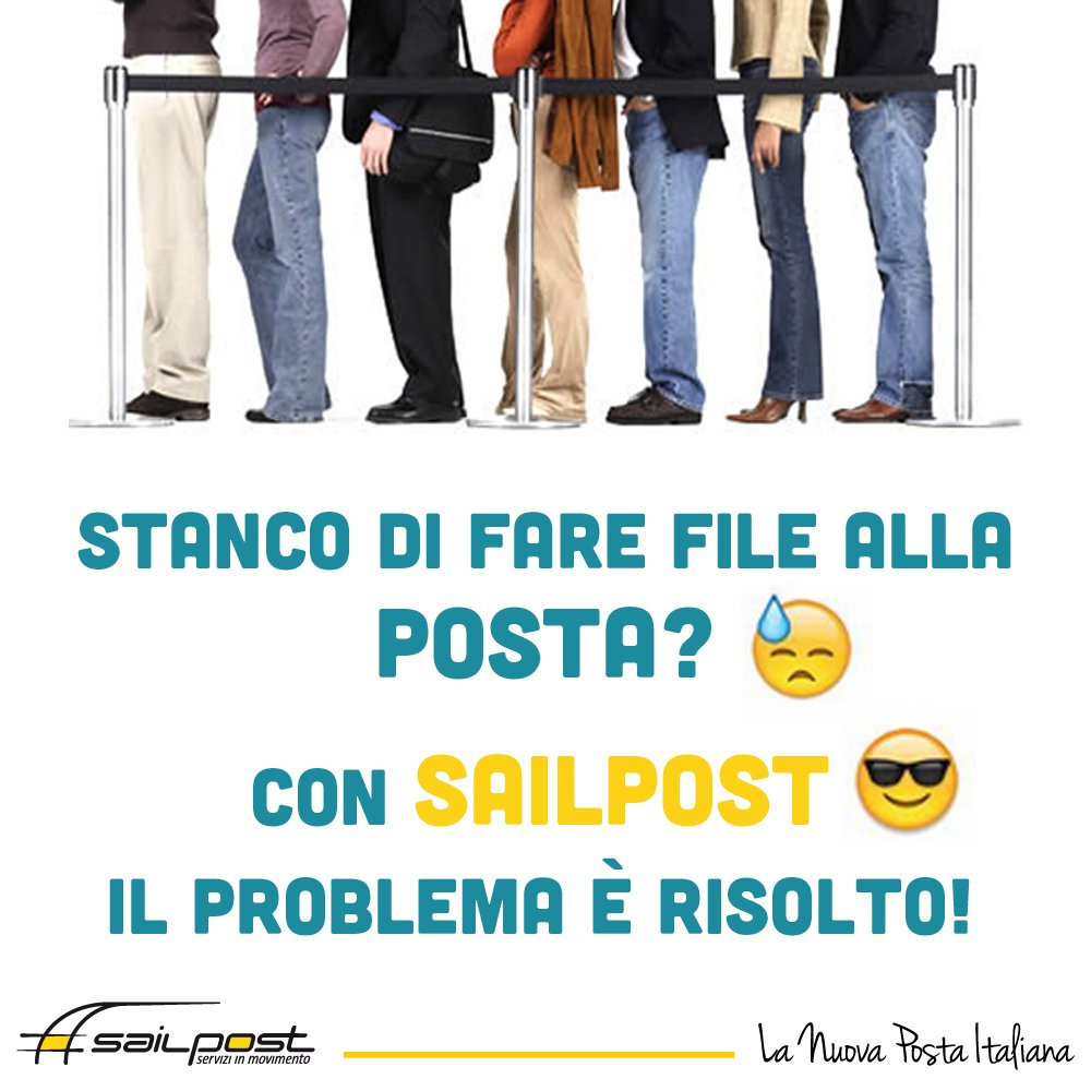 Sailpost_brand's tweet photo. Con #Sailpost niente più file, ma più tempo per te! #ScegliSailpost e cerca l'Agenzia più vicina a te: https://t.co/h3RnbXf6Nk https://t.co/LokKqH2KMN