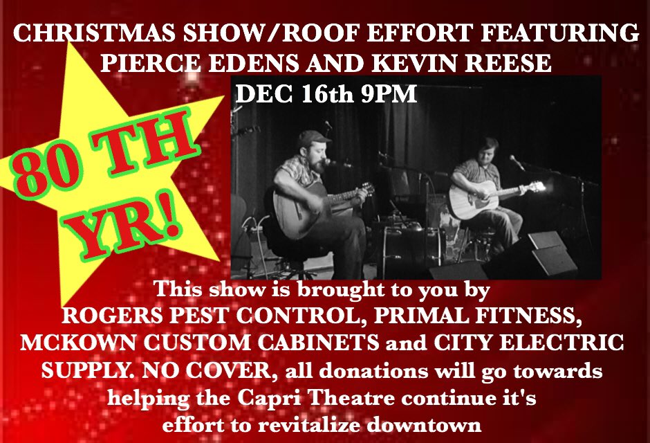 CapriOnMain's tweet photo. Dec 16th, free show https://t.co/tsA1NikOM8