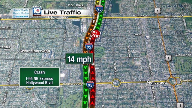 Rollover Crash on I-95 NB Express at Hollywood Blvd #traffic https://t.co/zZ6Z3bQAXz