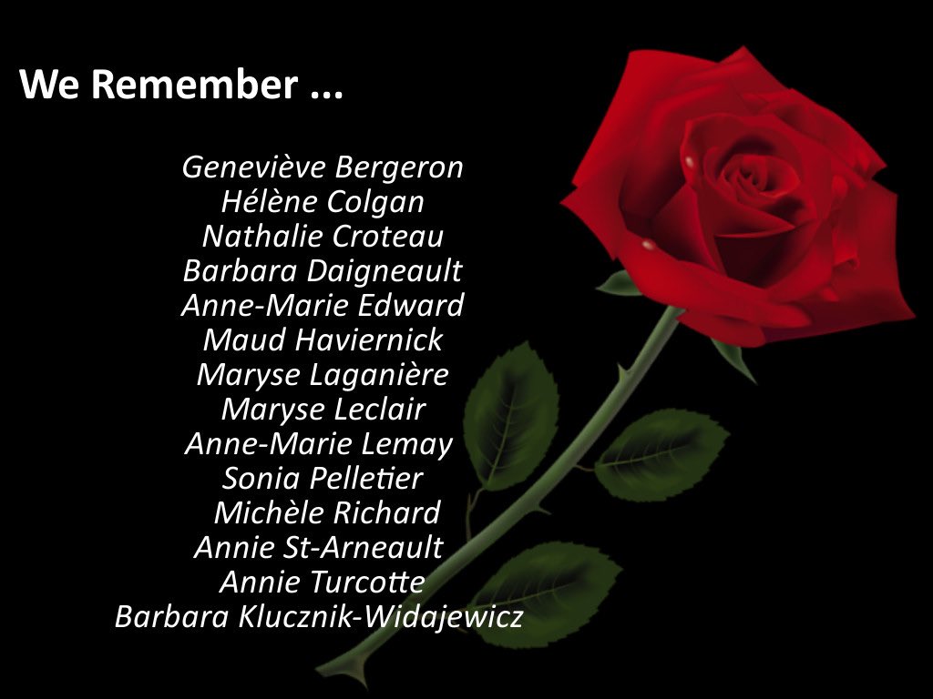 northbaylabour's tweet photo. We remember ... #dec6 @whiteribbon https://t.co/s1BliEtACm