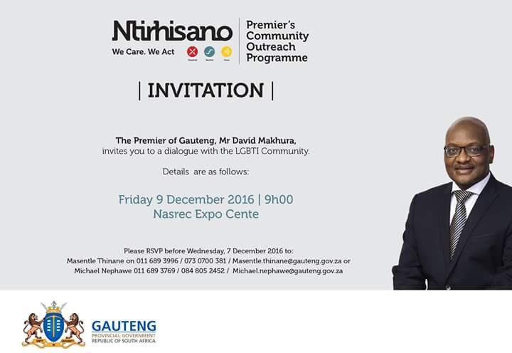 FeathersSA's tweet photo. @GautengProvince Premier Hon Makhura spoke at #ChevyFeathers2016 about his office's commitment to advance LGBTI lives in GP. You're invited! https://t.co/HFDqwQRlFw