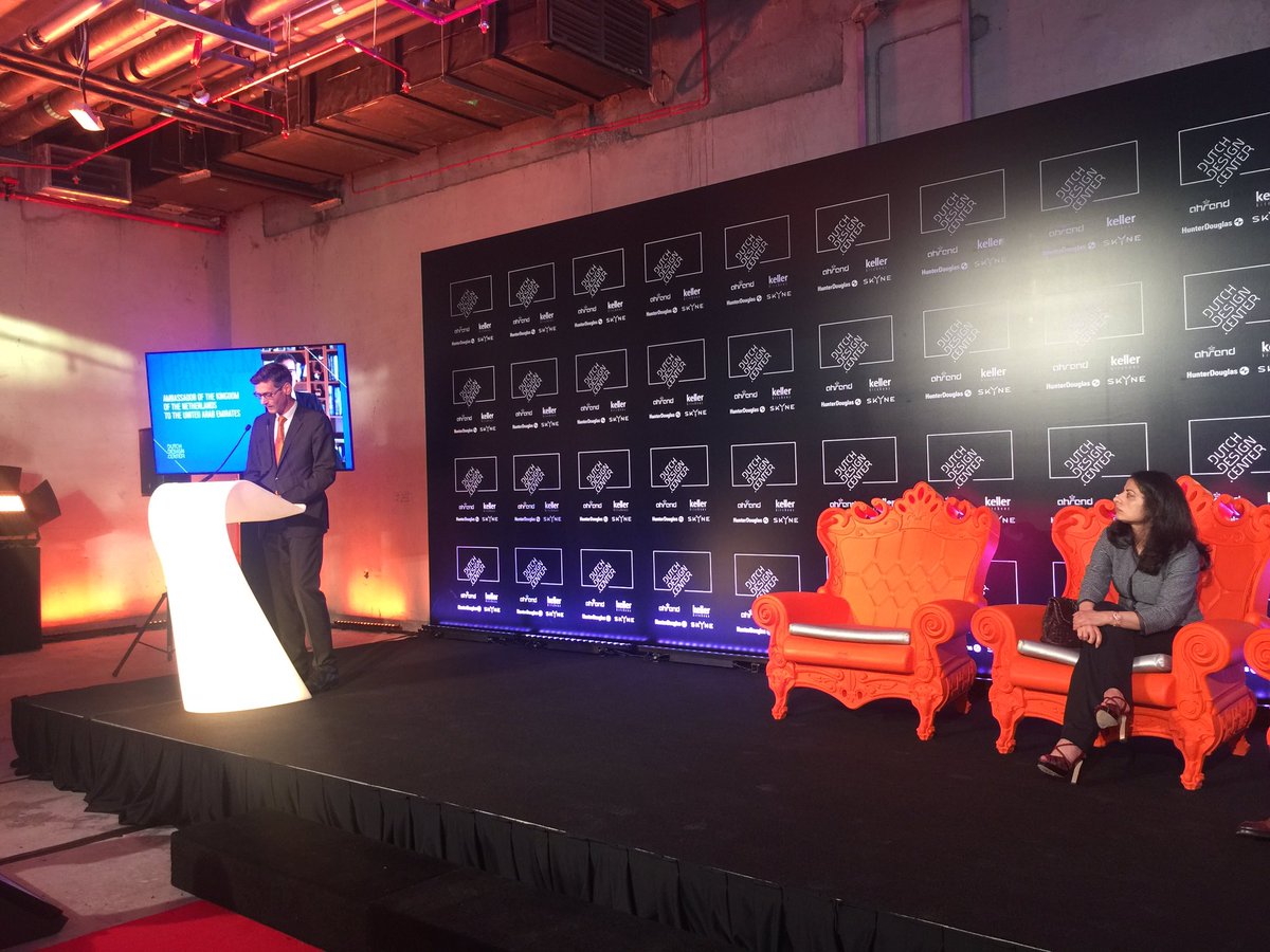 dutchgulf's tweet photo. H.E. @frank_mollen emphasizes the greatness of #DutchDesign in his speech during the opening of #DutchDesignCenter in D3 in #Dubai https://t.co/NjS8KfuUx2