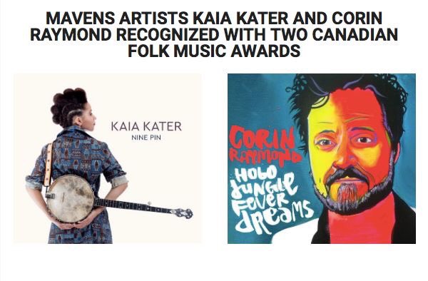 mavensmusicmgmt's tweet photo. Two #Mavens artists' albums got #CMFA2016 nods this week! @CorinRaymond @kaiakater https://t.co/HLI0kOLns9 #FACTORfunded @SpinCount ππ»ππ»ππ» https://t.co/JJfbLlVEQL