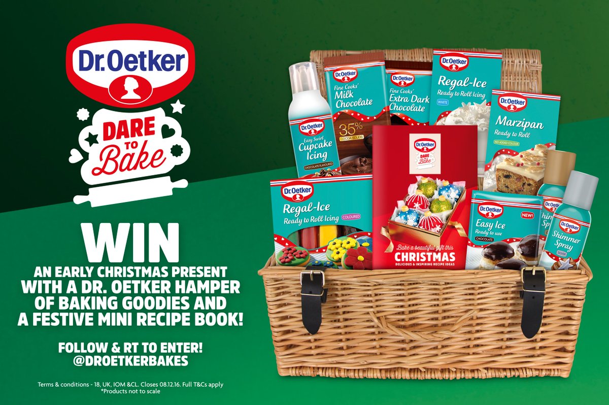DrOetkerBakes's tweet photo. Only a few days to go to enter our #Christmas #comp!! RT to win #baking goodies &amp; a mini festive #recipe book! T&amp;Cs https://t.co/a0J6GvR2ru https://t.co/H9HuJGbXD6
