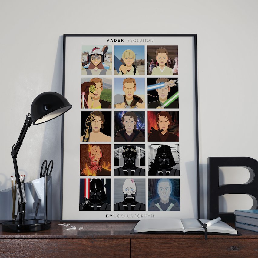 Brand new in the @EtsyUK store.
Check out Vader Evolution by Joshua Forman
etsy.me/2g5cnvI
#StarWars #DarthVader #art #posterart