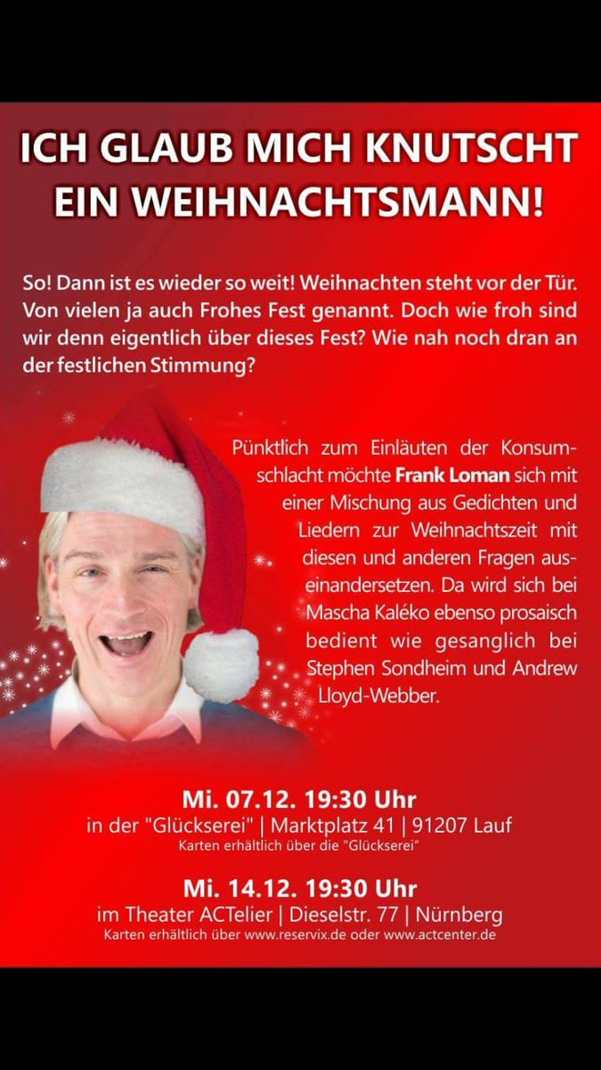 frank_loman's tweet photo. Am 14. Dezember im @ACT_CenterNbg Tickets: https://t.co/HHSI3jAU68 https://t.co/qQfNP0uyJb