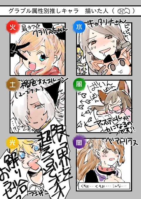 グラブル属性別推しキャラ描いてみた を含むマンガ一覧 ツイコミ 仮