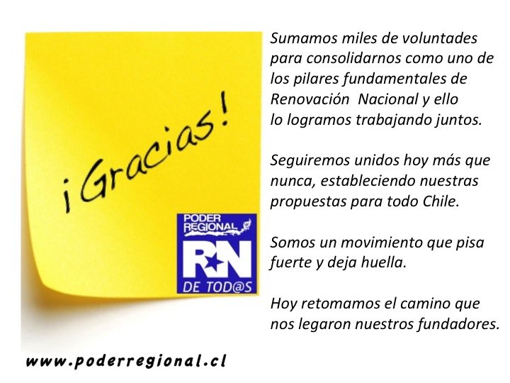 PodeRegional's tweet photo. MIL GRACIAS !! Juntos nos consolidamos como pilar fundamental en @RNchile ahora a seguir trabajando por nuestro mayor desafío: #RNdeTODOS https://t.co/DTzlgxOXyK
