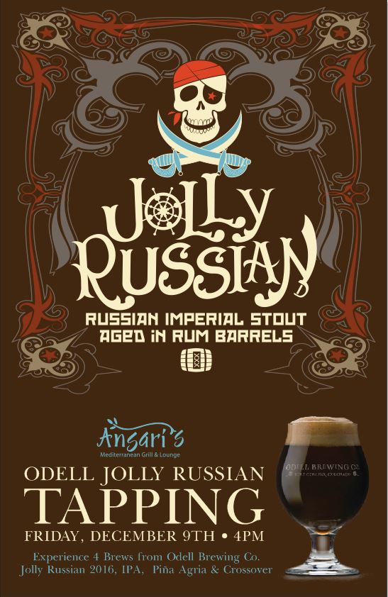 CollegeCityBEV's tweet photo. Drink like a pirate this Friday. We're tapping Odell's Jolly Russian at @AnsarisGrill! https://t.co/5AfBy4AQRq