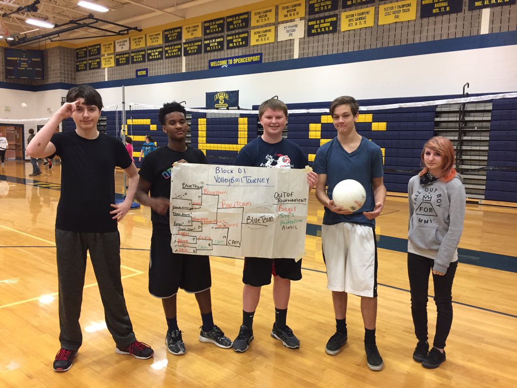 Spencerport_PE's tweet photo. Block D1 Volleyball champions!! #sporteducationmodel #everyonecontributes https://t.co/XqSUA9duEE