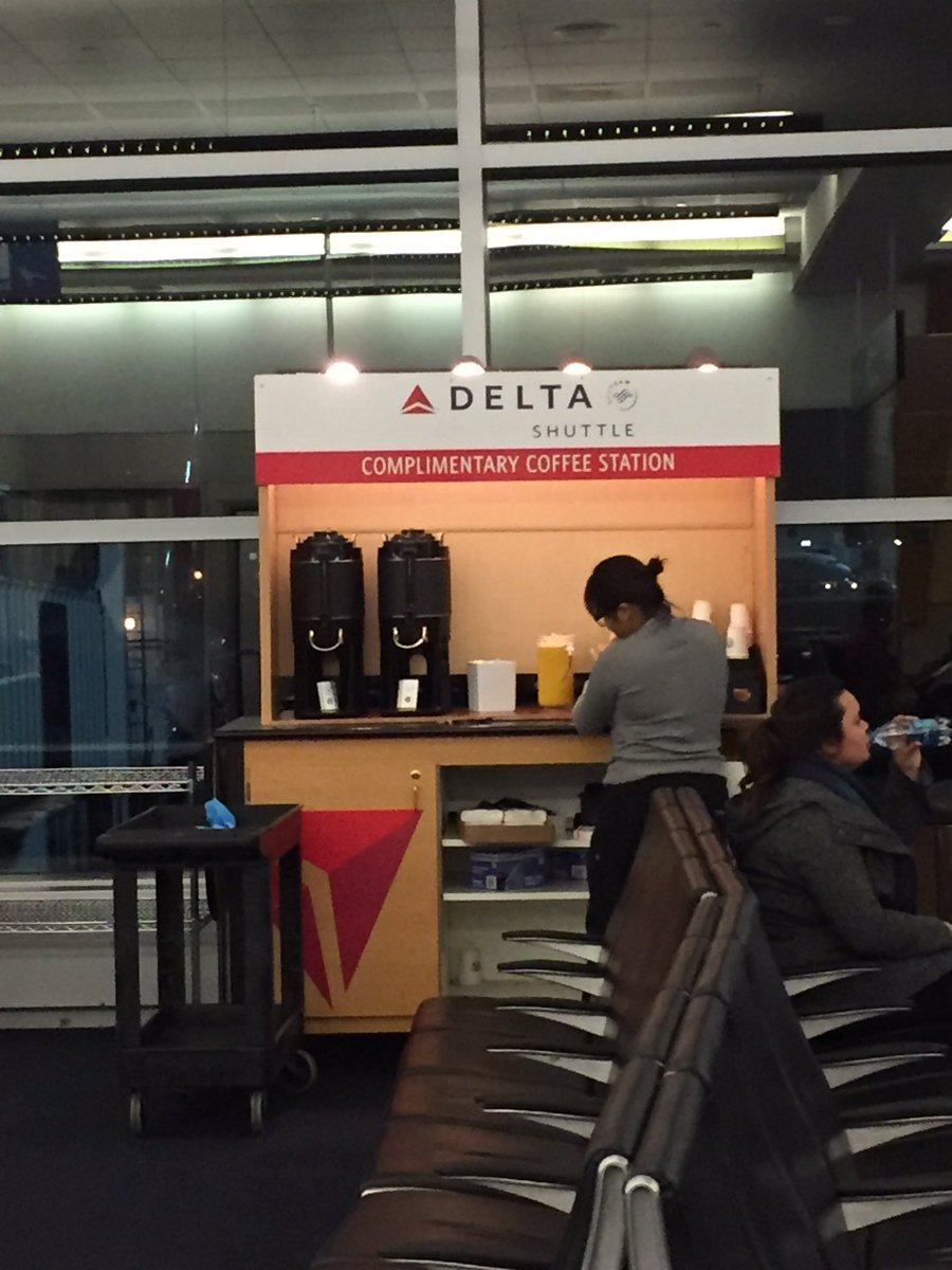 KaylaMatheus's tweet photo. Free @Starbucks coffee and OJ while waiting for this early flight? Thanks, @Delta! Such a pleasant surprise! https://t.co/8LtubKLDPq