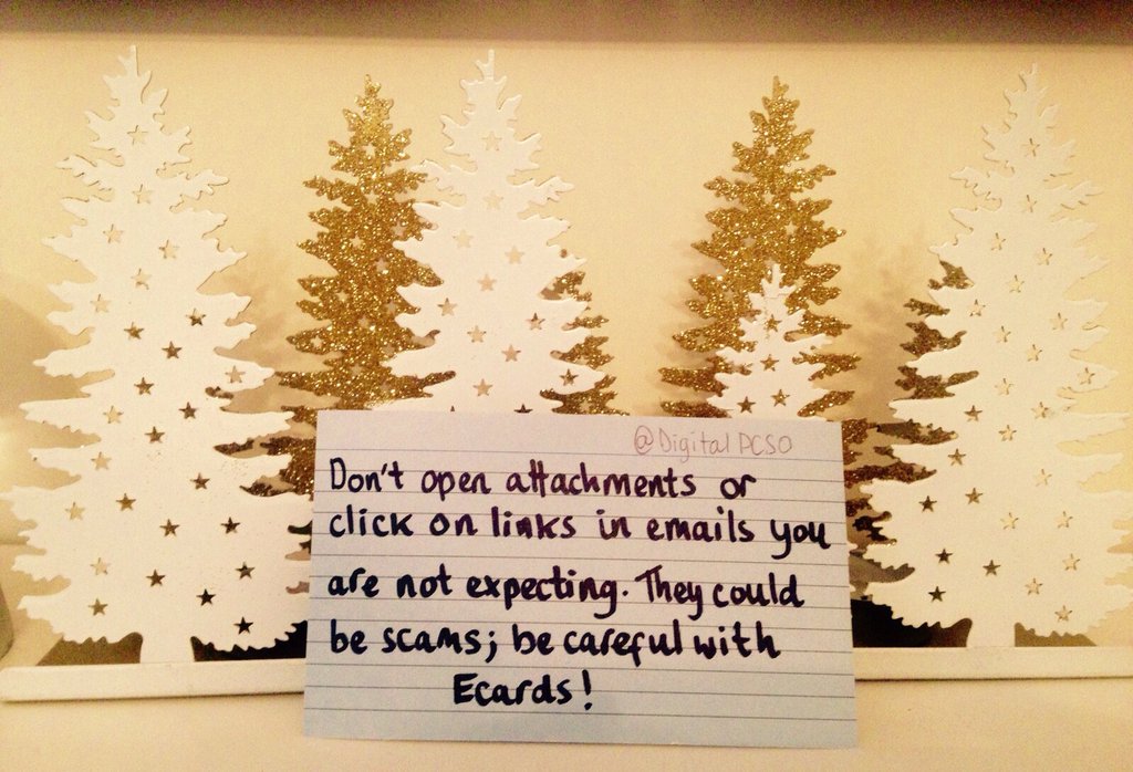 DigitalPCSO's tweet photo. #Festive #TopTip Are you recieving lots of Christmas Emails? #eCards https://t.co/l4JuLGeCkg