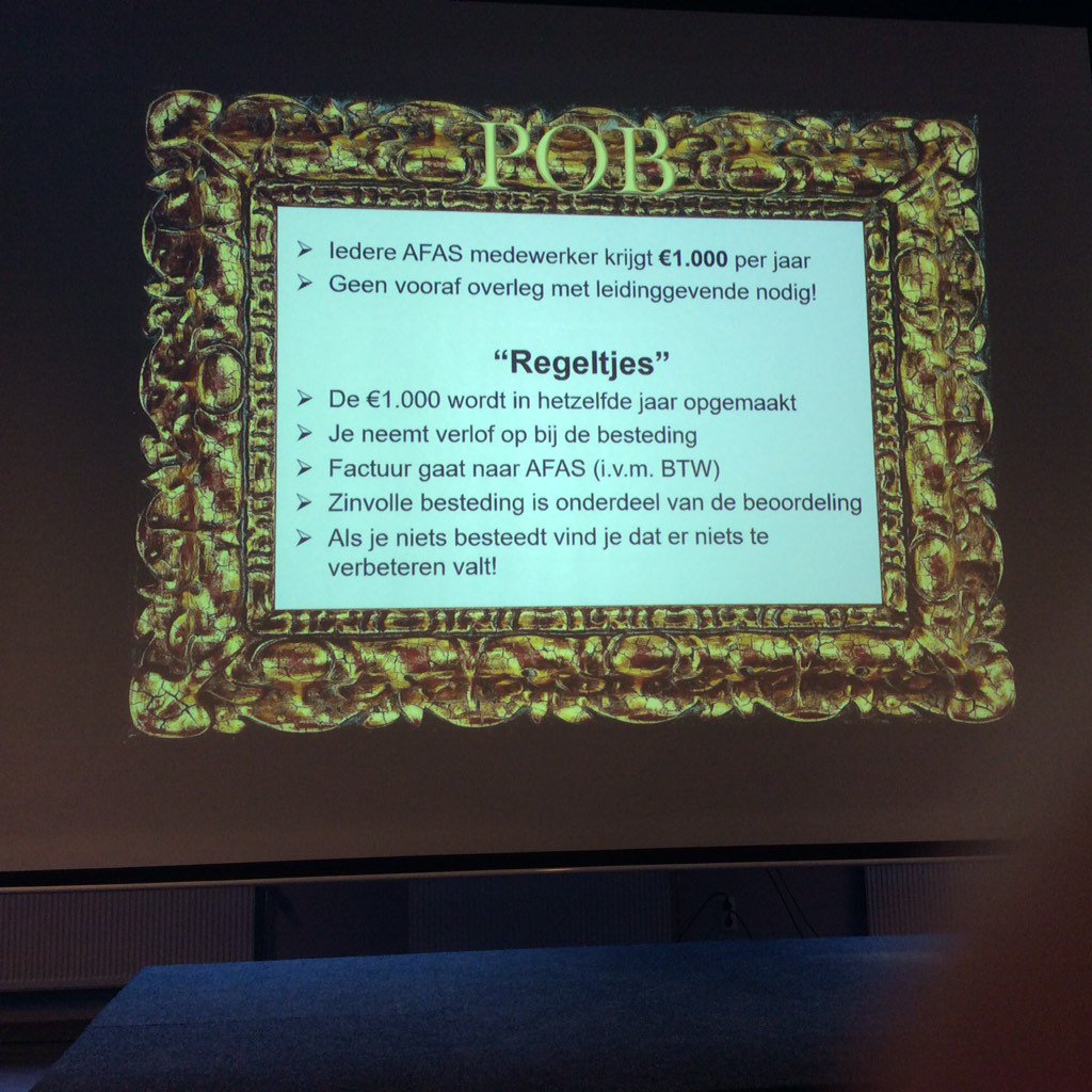 BronsveldH's tweet photo. Persoonlijk opleidingsbudget van Afas, een inspirerende insteek https://t.co/kET4X5P0JX