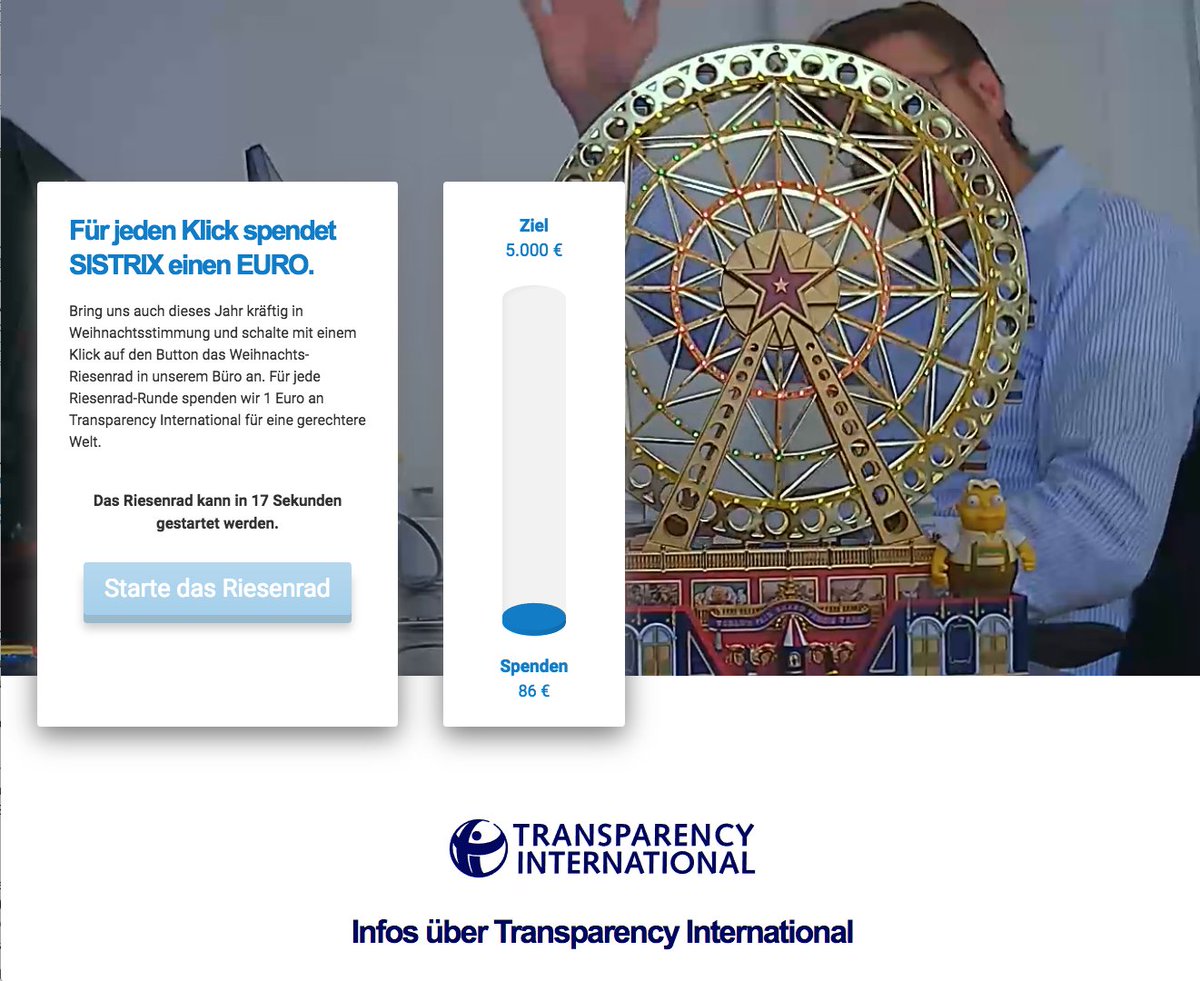 SISTRIX Weihnachtsaktion 2016. Starte mit einem Klick das Riesenrad und SISTRIX spendet 1 Euro für einen guten Zweck sistrix.de/weihnachten/