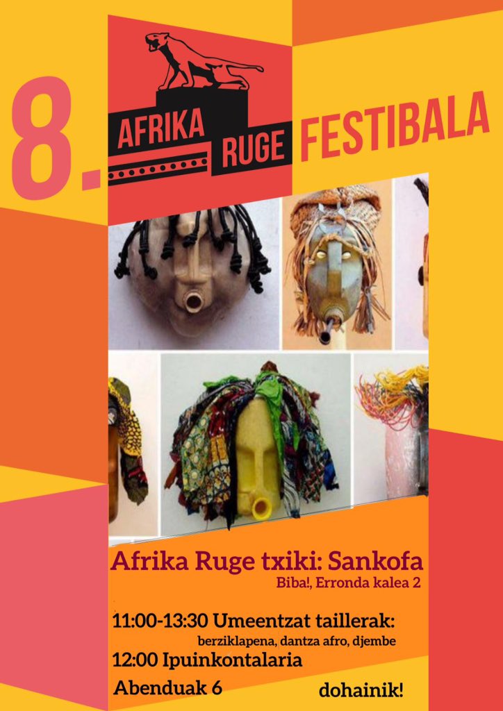 afrika_ruge's tweet photo. Hurrengo martitzenean, Sankofa eguna @BIBA_Bilbo n. Umeendako tailerrak goizez, eta musika eta dantza arratsaldez. Abenduaren 6an https://t.co/zZKgDvc6HM