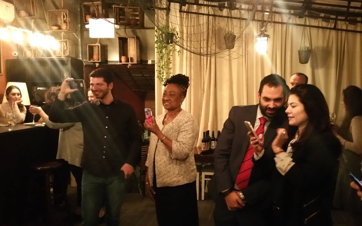 dianazhgenti's tweet photo. Grape crashing #GeorgianWine tasting #ConsulateGeneralofGeorgiainNewYork & KONKA (#GeoorgianWineProductionNYC) #GeoRestaurant #RedCompass https://t.co/tVcZSESDtk