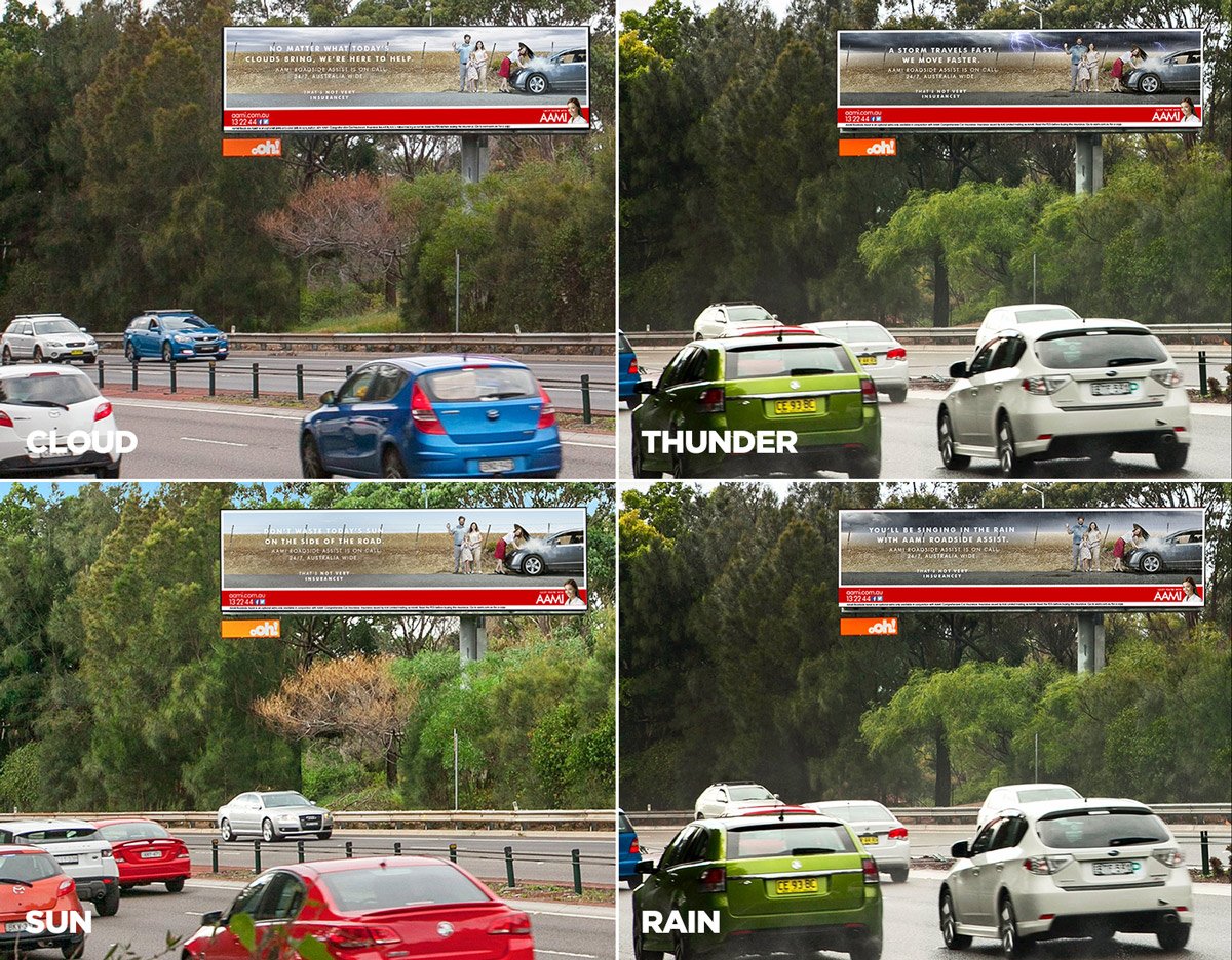 oOh_Unmissable's tweet photo. .@AAMI's digital campaign pulses to mother natures beat w/ multiple weather dependent creative execution. https://t.co/YYF5uil85N #datafeeds https://t.co/KEH6oYqTp6
