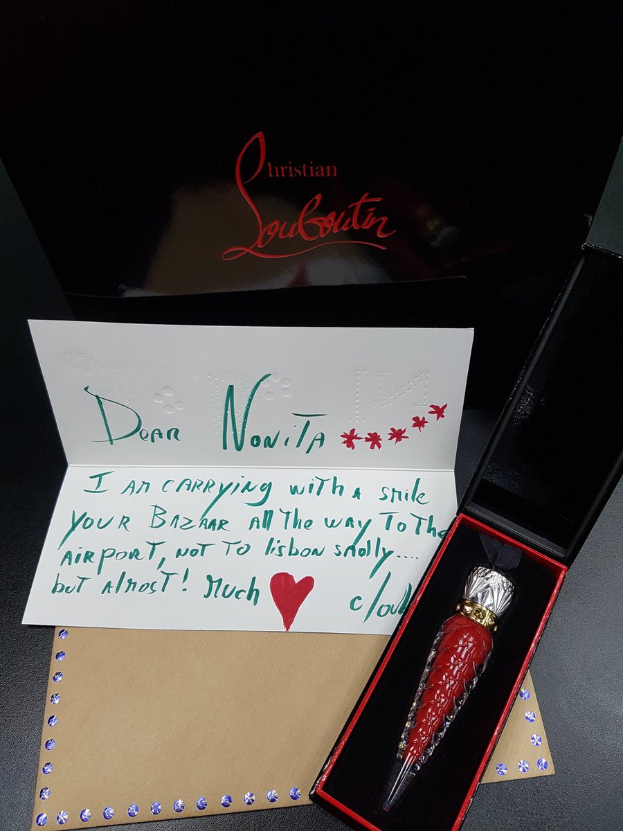 BazaarIndia's tweet photo. #ChristianLouboutin sending some love to our editor @nonitakalra
@LouboutinWorld 
#bazaarloves his #appreciation and #support https://t.co/ygQgbApQ23