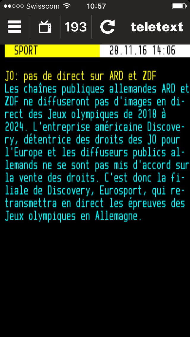 MatthieuJuttens's tweet photo. La RTS diffusera les JO 2018 et 2020 (comme RSI et SRF). Ouf, pourvu que ça dure... #servicepublic https://t.co/EKfDJGnP9E