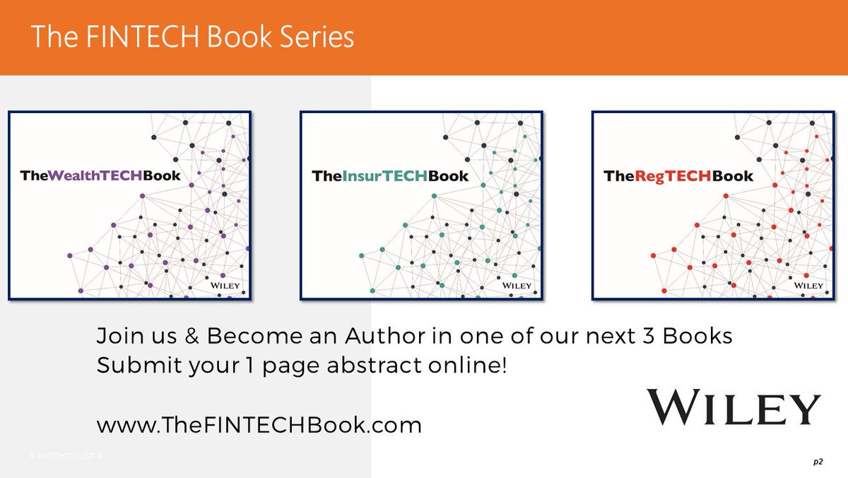 TheFINTECHBook's tweet photo. We are super excited to announce The #FINTECH Book Series - 3 new globally crowd-sourced books on #WealthTECH #InsurTECH #RegTECH https://t.co/1yiTEZHaII