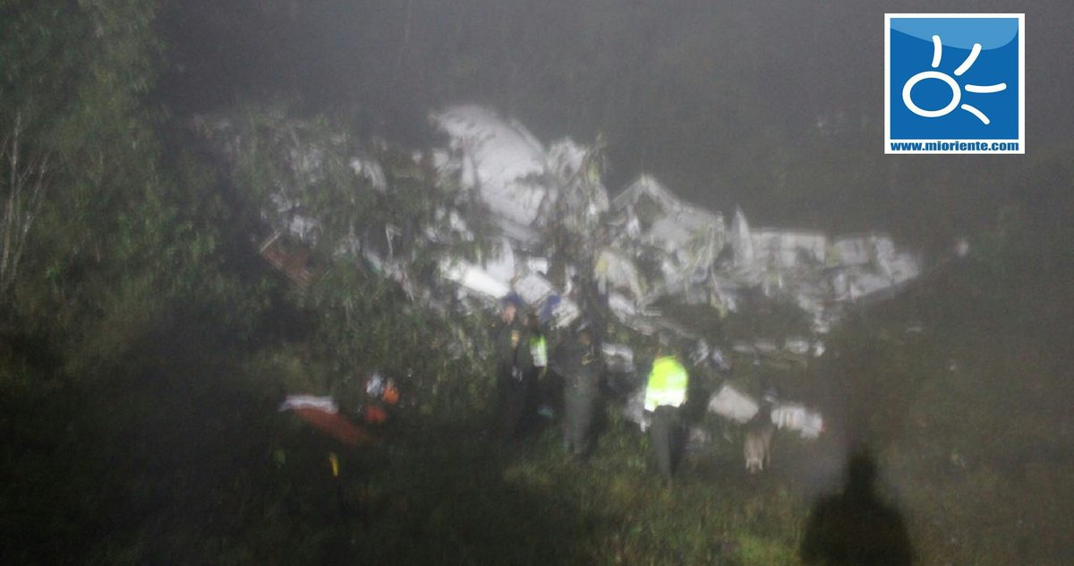 Image result for Colombia plane crash: 76 killed, 5 survivors from plane carrying Chapecoense footballer