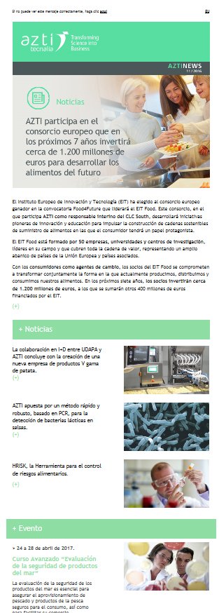 Date de alta en nuestros boletines ht.ly/wP5t306Cj48 e infórmate de las novedades en alimentación de #AZTI ht.ly/ZIj6306CiY1