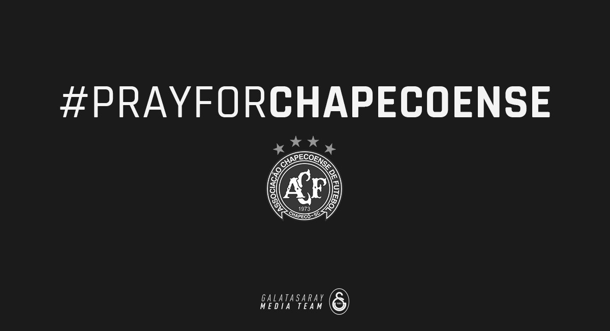 Dualarımız sizinle.. #prayforchapecoense <a href="/ChapecoenseReal/">Chapecoense</a>