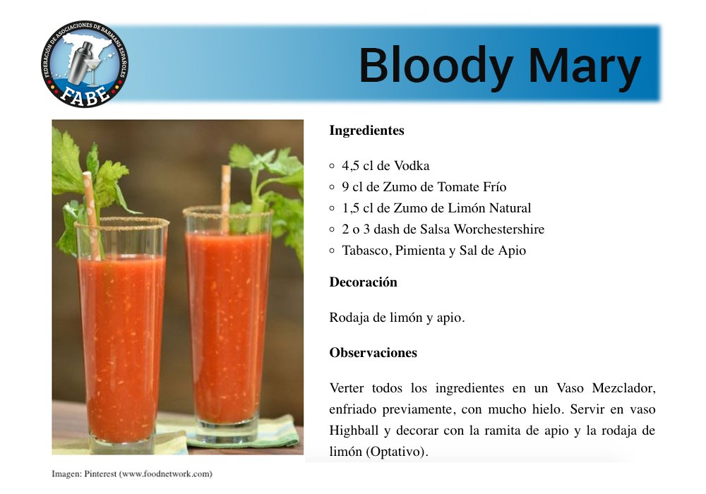 fabebartenders's tweet photo. Elegancia, clase y estilo para un clasicazo de la #Coctelería. #BloodyMary, todo un "must" del #Bartending https://t.co/GxnmVjWMHl
