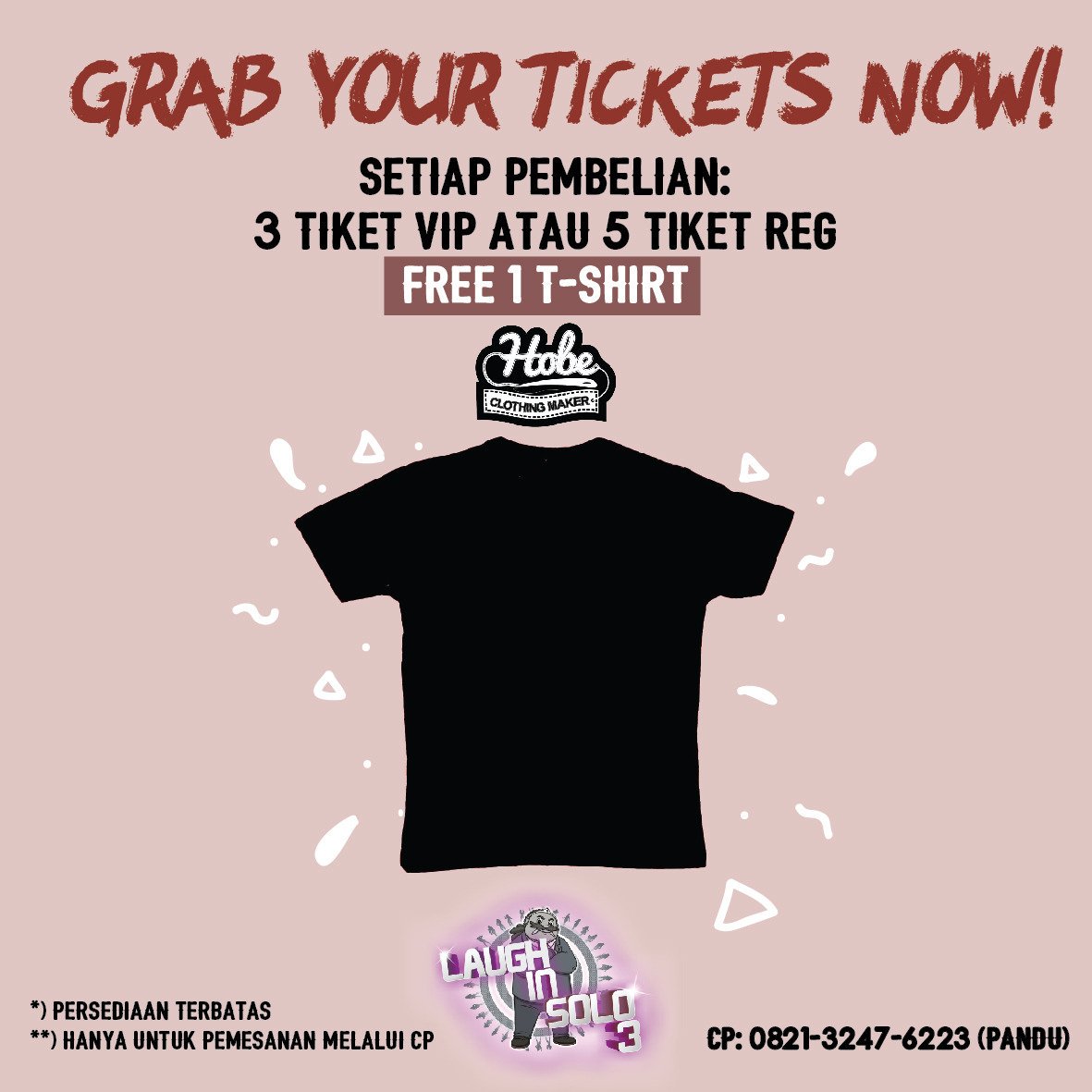 Jangan lupa promo ini masih ada lho~

Para pemburu gratisan, yakin ga mau beli tiket #LaughInSolo3 bonus ini nih?