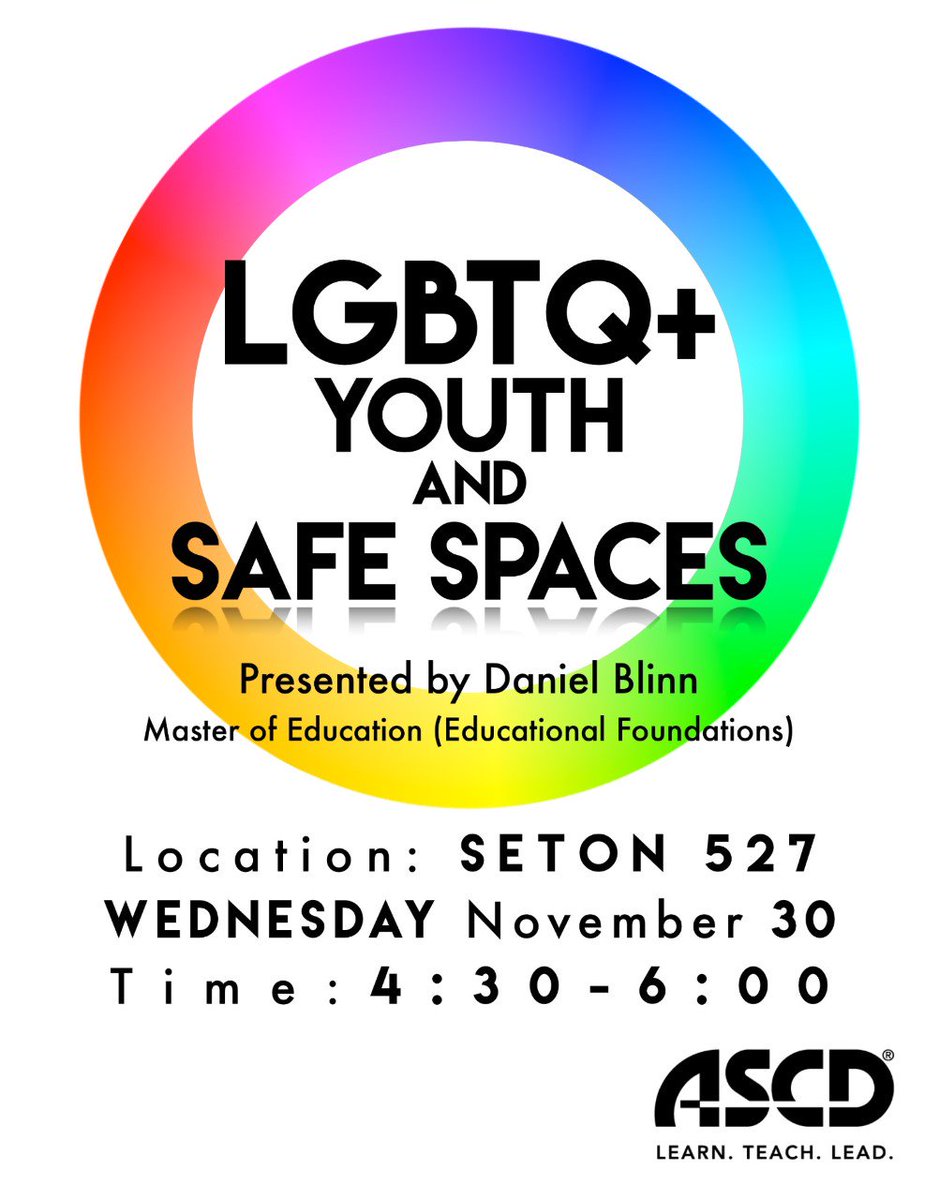 MSVUSU's tweet photo. LGBTQ+ YOUTH &amp; SAFE SPACES. Discussion w/ @MSVU_Halifax Alum Daniel Blinn, MEd. Nov.30 4:30-6pm Seton 527 @MountAlumnae @MSVURezLife https://t.co/OiyuGlp06O