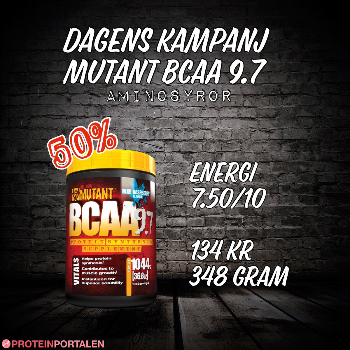 ProteinPortalen's tweet image. Dagens kampanj!
Mutant BCAA 9.7.
bit.ly/2gszYTI

#fitness #sthlmtech #mutantbcaa #aminoacids #kampanj