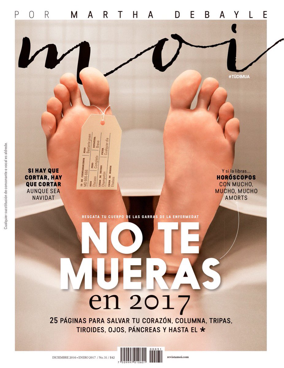 revistamoi's tweet photo. Te presentamos la portada de #MoiDiciembre con todo lo que necesitas saber para no morirte el próximo año: 168 páginas de salud y bienestar https://t.co/8QujlMBytE