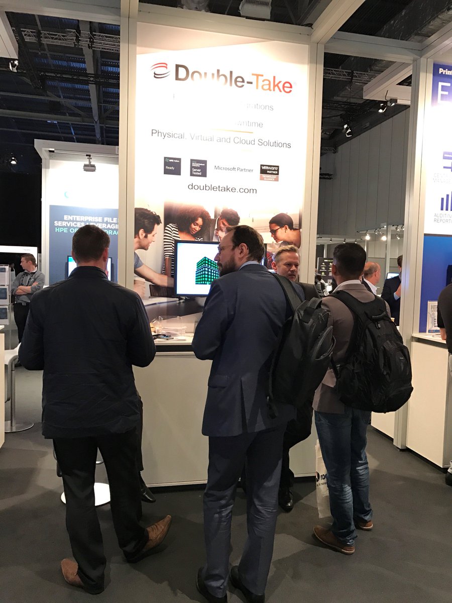 Gbl_Partner_Mkt's tweet photo. HPE Discover is underway and the experts from @VSI_DoubleTake are talking #Migrations at Kiosk 157.  #HPEDiscover #DoubletakeIT #London https://t.co/jiJfRThDCQ